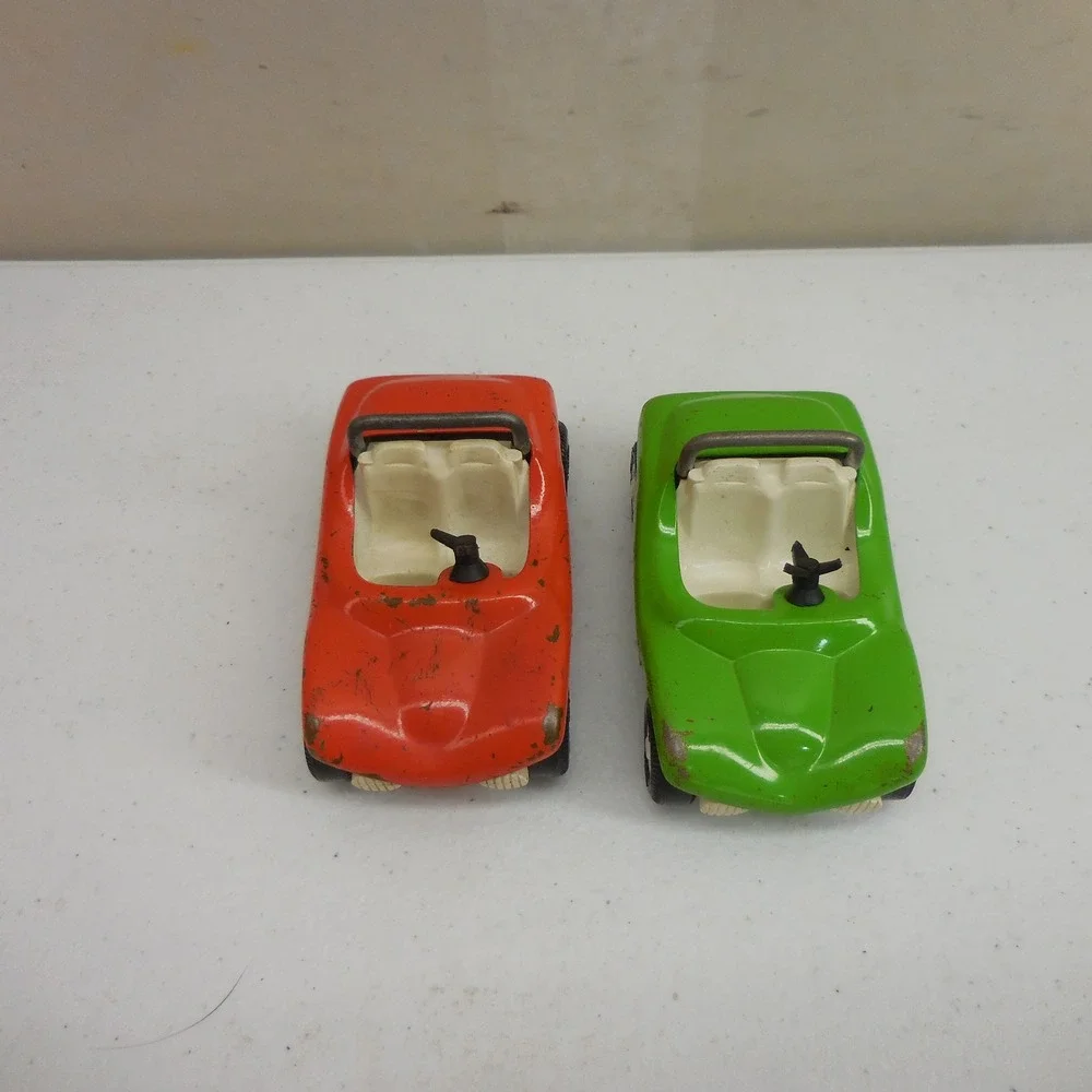 Vintage Tonka Dune Buggy Set Pressed Steel Green Orange Made in USA 1970s Toy